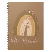 レインボー蝶スクリプト先生名ノートブック ノートブック (正面)