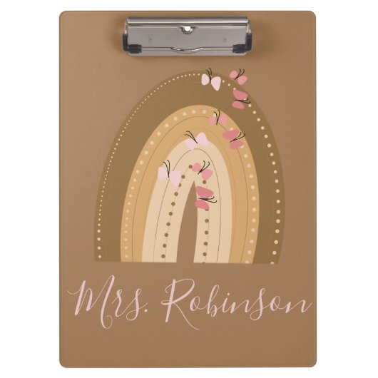 レインボー蝶スクリプト先生名 クリップボード (正面)