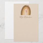 レインボー蝶スクリプト先生名 便箋 (正面/裏面)