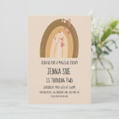 レインボー蝶ボヘミアンハンドドロード誕生日 招待状 (スタンド正面)