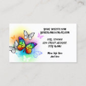 レインボー蝶モルフォと(昆虫)オオカバマダラ、モナーク 名刺 (裏面)