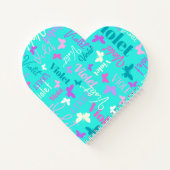 レインボー蝶名前をカスタムするアクアバイオレット ノートブック (裏面)