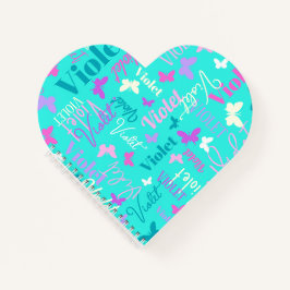 レインボー蝶名前をカスタムするアクアバイオレット ノートブック