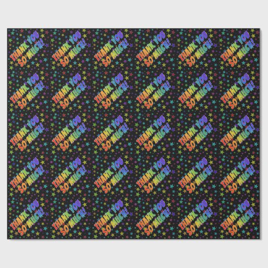 レインボー見て"ありがとう本当に!"、星パターン ラッピングペーパー (フラット)