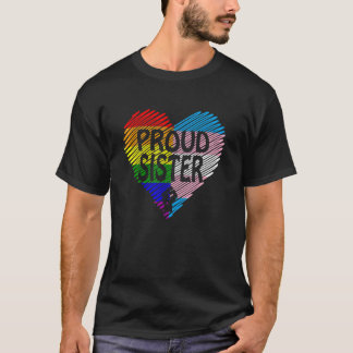 レインボー誇りを持ったとトランスジェンダーのFlaを持つ姉妹Lgbt Tシャツ