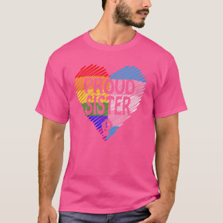 レインボー誇りを持ったとトランスジェンダーのFlaを持つ姉妹Lgbt Tシャツ