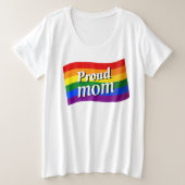 レインボー誇りを持ったフラムPFLAG親誇りを持ったLGBTQ プラスサイズTシャツ (デザイン正面)
