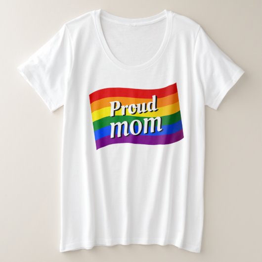 レインボー誇りを持ったフラムPFLAG親誇りを持ったLGBTQ プラスサイズTシャツ (デザイン正面)