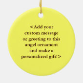 レインボー認識度リボンエンジェルカスタムオーナメント セラミックオーナメント (裏面)