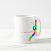 レインボー認識度リボンバタフライコーヒーマグ コーヒーマグカップ (正面右)