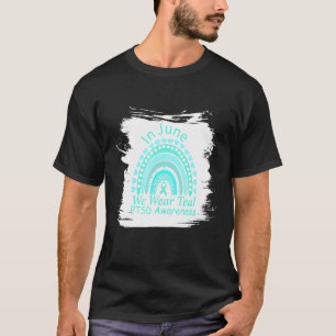レインボー認識度6月We衣服ティール(緑がかった色)Ptsd Awaren Tシャツ