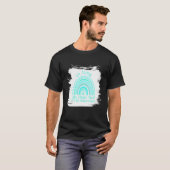 レインボー認識度6月We衣服ティール(緑がかった色)Ptsd Awaren Tシャツ (正面フル)