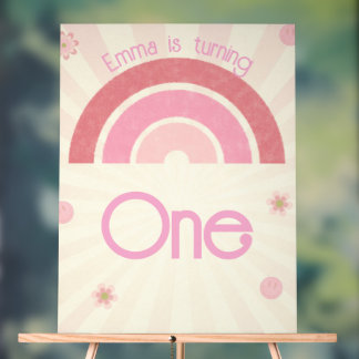 レインボー誕生日アクリルサイン アクリルサイン