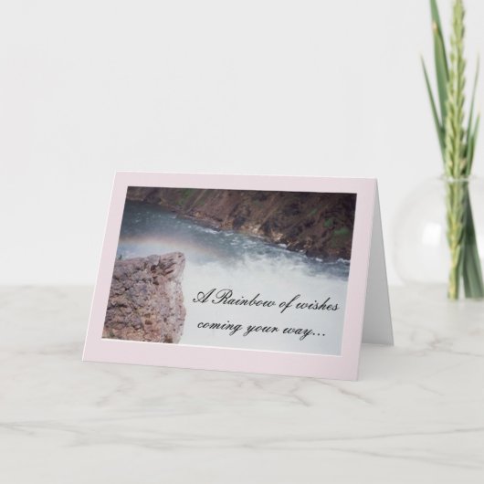 レインボー誕生日ウィッシュ カード (正面)