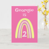 レインボー誕生日エージカード カード (黄色い花)