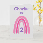 レインボー誕生日エージカード カード (黄色い花)