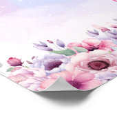 レインボー誕生日ガールズパステル魔法ユニコーン ポスター (角)