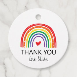 レインボー誕生日サンキューメッセージカード フェイバータグ