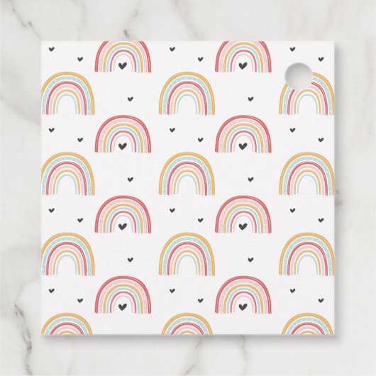 レインボー誕生日サンキューメッセージカード フェイバータグ (裏面)