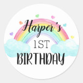 レインボー誕生日シール ラウンドシール (正面)