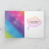 レインボー誕生日バルーン群からのユーモア カード (内部)