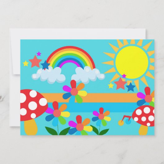 レインボー誕生日パーティーの招待状 招待状 (裏面)