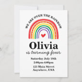 レインボー誕生日パーティーの招待状 招待状 (正面)
