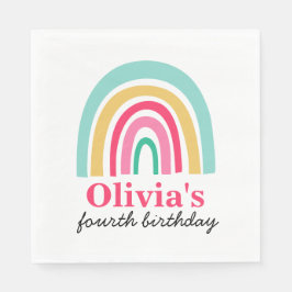 レインボー誕生日パーティー スタンダードランチョンナプキン