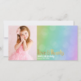 レインボー誕生日フォトラブ&感謝していサンクタイズ サンキューカード