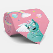 レインボー誕生日宇宙キッテンかわいい – ピンク ネクタイ (ロール)