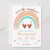 レインボー誕生日招待状ウォーターカラーレインボー 招待状 (正面)