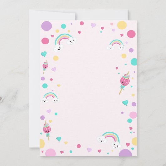 レインボー誕生日招待状 – レインボーパーティー 招待状 (裏面)