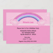 レインボー誕生日招待状 招待状 (正面/裏面)