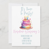 レインボー誕生日招待状 招待状 (正面)