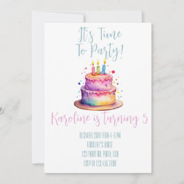 レインボー誕生日招待状 招待状