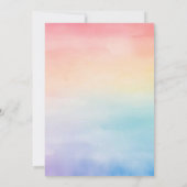 レインボー誕生日招待状 招待状 (裏面)