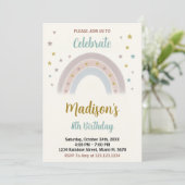 レインボー誕生日招待状 招待状 (スタンド正面)