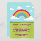 レインボー誕生日招待状 招待状 (正面/裏面)