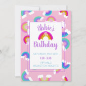 レインボー誕生日招待状 招待状 (正面)