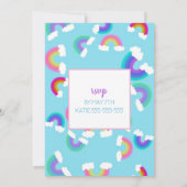 レインボー誕生日招待状 招待状 (裏面)