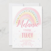レインボー誕生日招待状 招待状 (正面)
