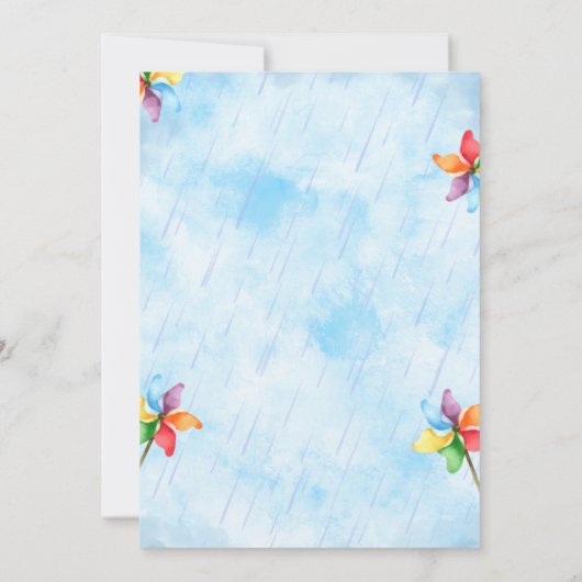 レインボー誕生日招待状 招待状 (裏面)