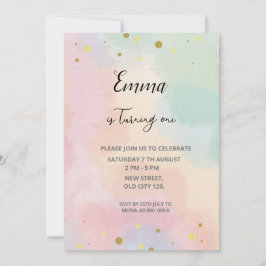 レインボー誕生日招待状 招待状