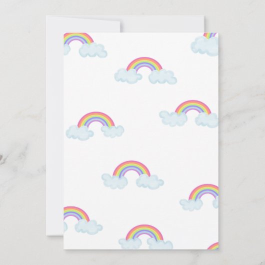 レインボー誕生日招待状 招待状 (裏面)