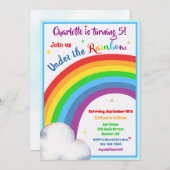 レインボー誕生日招待状 虹の下で 招待状 (正面/裏面)