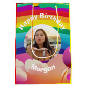 レインボー誕生日 ミディアムペーパーバッグ (裏面)