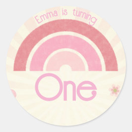 レインボー誕生日 ラウンドシール