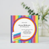 レインボー誕生日 招待状 (スタンド正面)