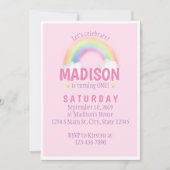 レインボー誕生日 招待状 (正面)