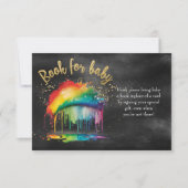 レインボー赤ちゃんシャワーシャルボードブックベビーカード 招待状 (正面)